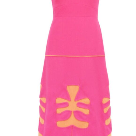 ALEXIS Nalory Midi Dress Hibiscus Pink Orange - Picture 3 of 3